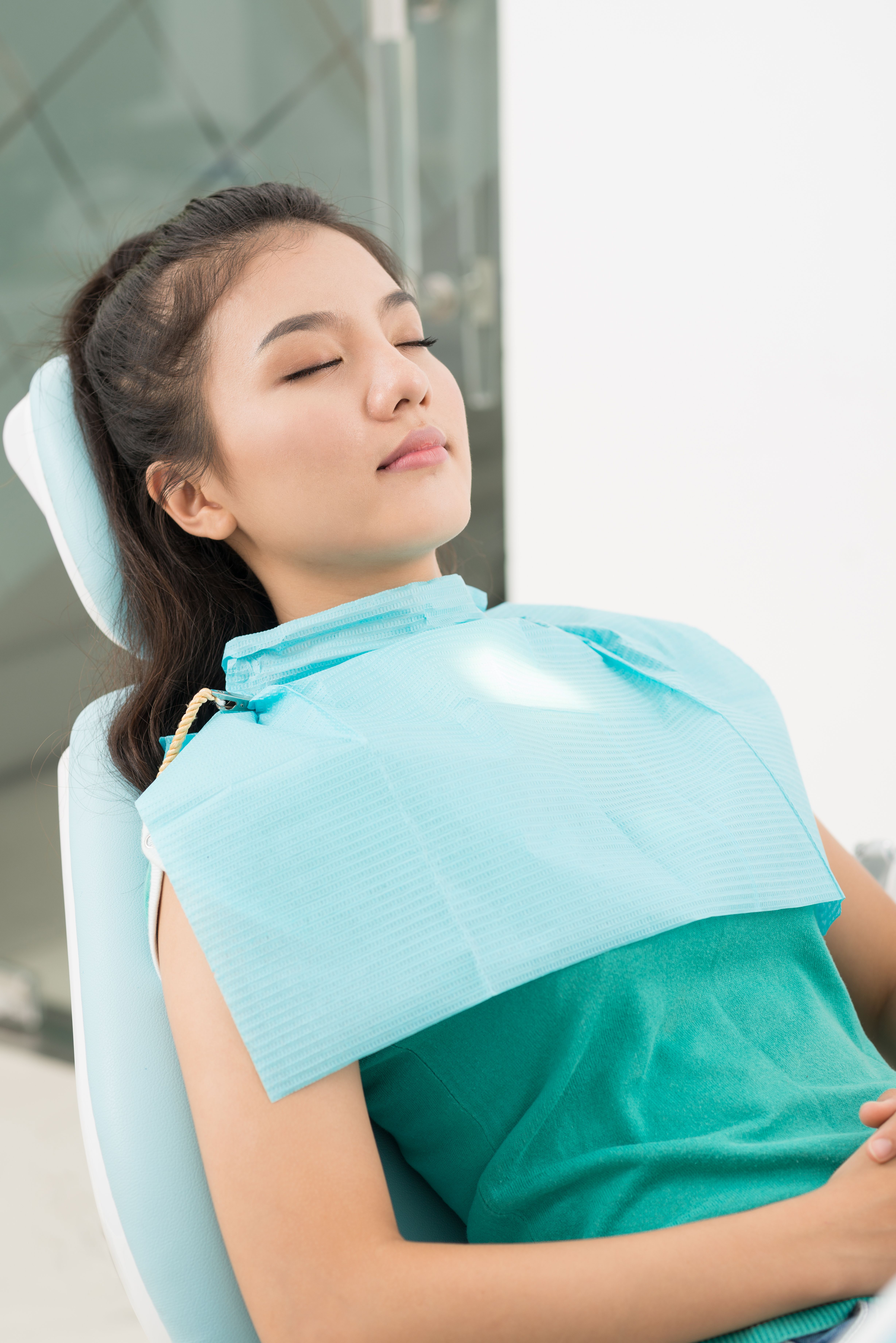 Woman in dentist's chair